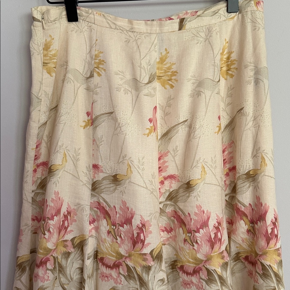 Lauren Ralph Lauren Floral Linen A-Line Midi Skirt - Picture 6 of 9